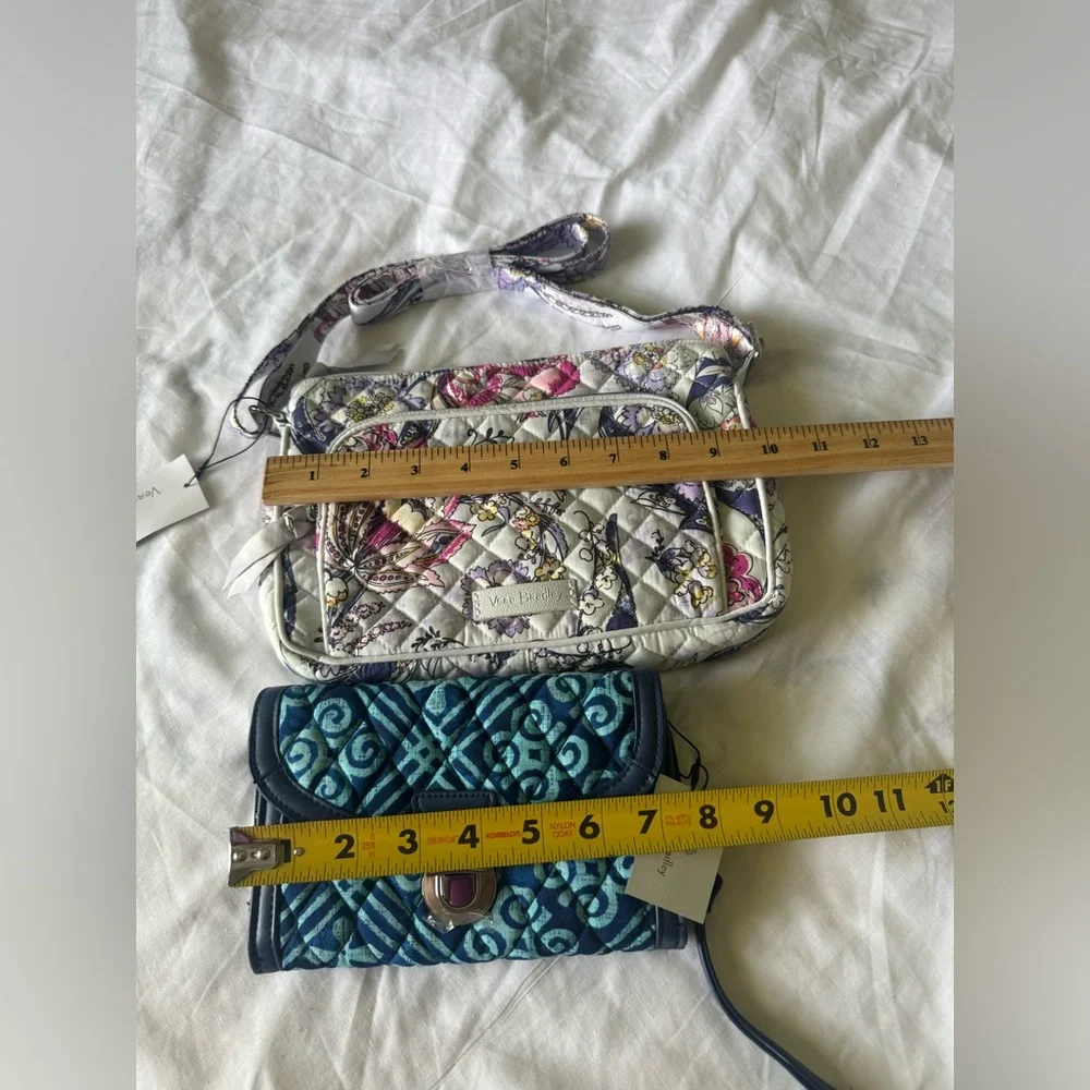 Vera Bradley Cream and Blue Quilted Crossbody Bags Bundle